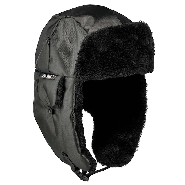Ergodyne Black Zippered Trapper Hat, L/XL - 6802Z