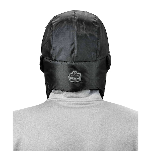 Ergodyne Black Zippered Trapper Hat, L/XL - 6802Z