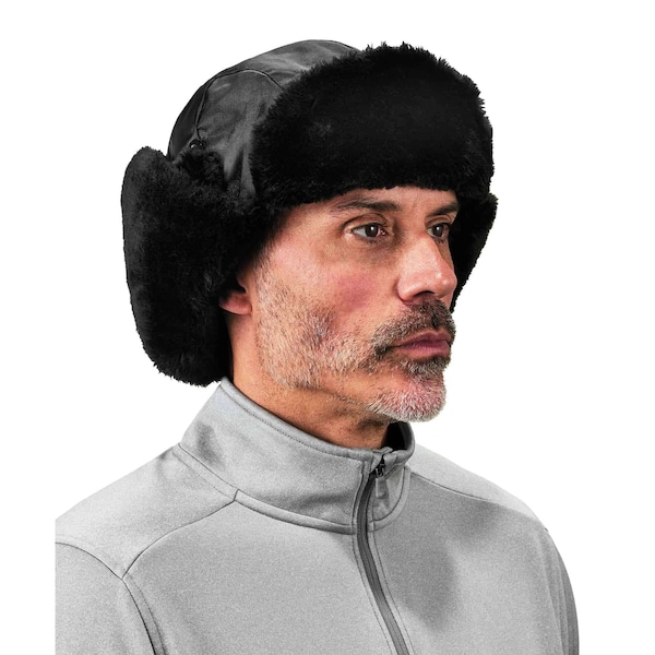 Ergodyne Black Zippered Trapper Hat, L/XL - 6802Z