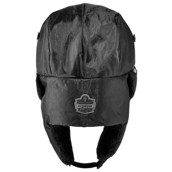 Ergodyne Black Zippered Trapper Hat, L/XL - 6802Z