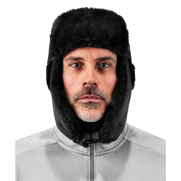 Ergodyne Black Zippered Trapper Hat, L/XL - 6802Z