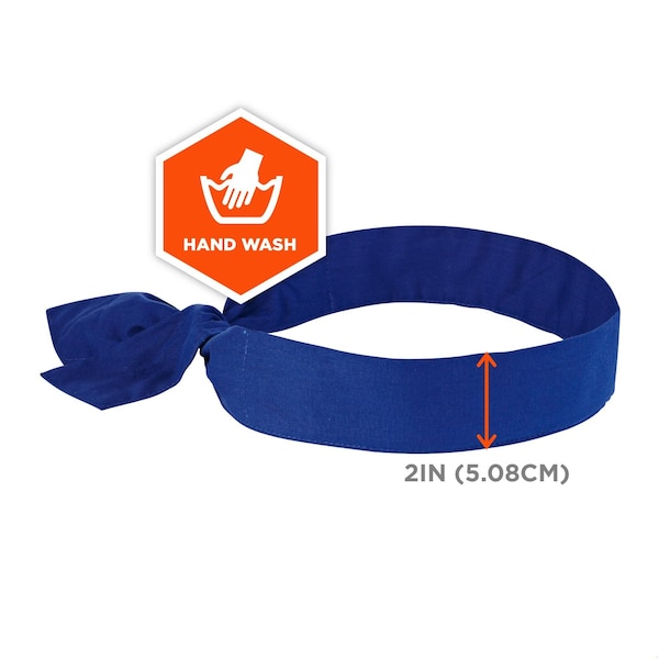 Ergodyne 6700 Blue Cooling Bandana Headband - Polymer - Tie, 264PK - 6700-BULK