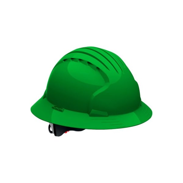 Pip Evolution Deluxe 6161 Full Brim Hard Hat HDPE Shell, 6-Pt Suspension, Ratchet Adjustment, Green - 280-EV6161V-30