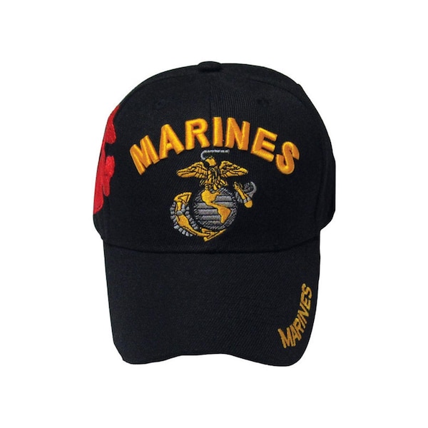 Jwm JWM U.S. Marines Logo Baseball Cap Black One Size Fits All - 06995