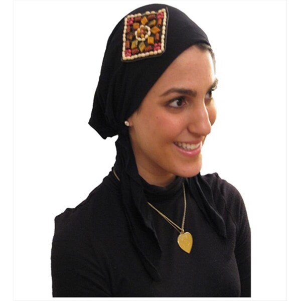 Coveryourhair Beaded Applique Pre Tied Bandana - 10002