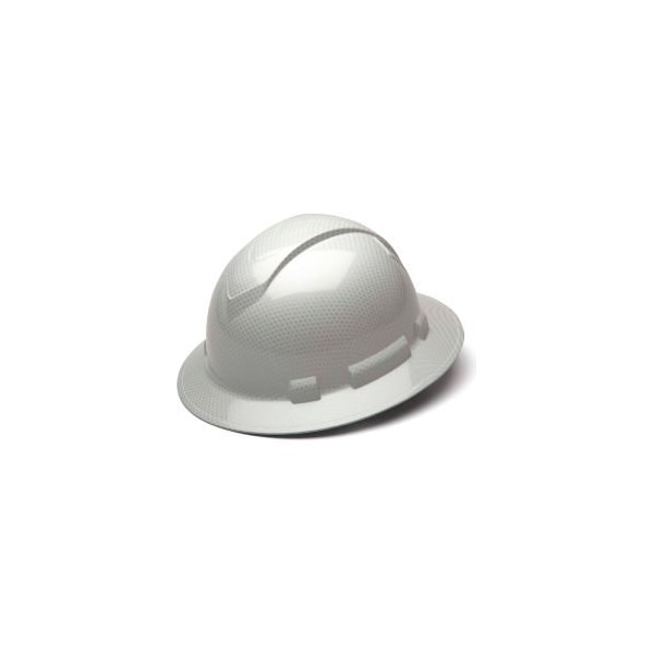 Pyramex Ridgeline Full Brim Hard Hat, Shiny White Graphite Pattern, 4-Point Ratchet Suspension - HP54116S