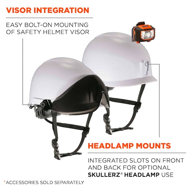 Ergodyne Anti-Fog Clear Lens White Class E Safety Helmet with Visor - 8974V