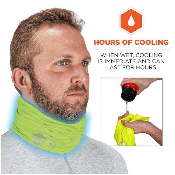 Ergodyne Neck Gaiter 6489, 2 Layer Cooling, Hi-Vis Lime, 2XL/3XL - 42151