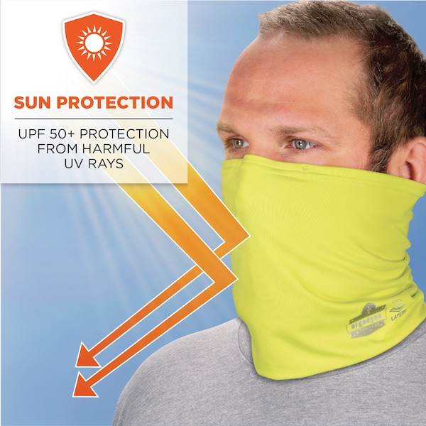 Ergodyne Neck Gaiter 6489, 2 Layer Cooling, Hi-Vis Lime, 2XL/3XL - 42151
