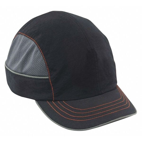Ergodyne Bump Cap, Short Brim Baseball, ABS, Hook-and-Loop Suspension, Black, Fits Hat Size XL - 8950XL