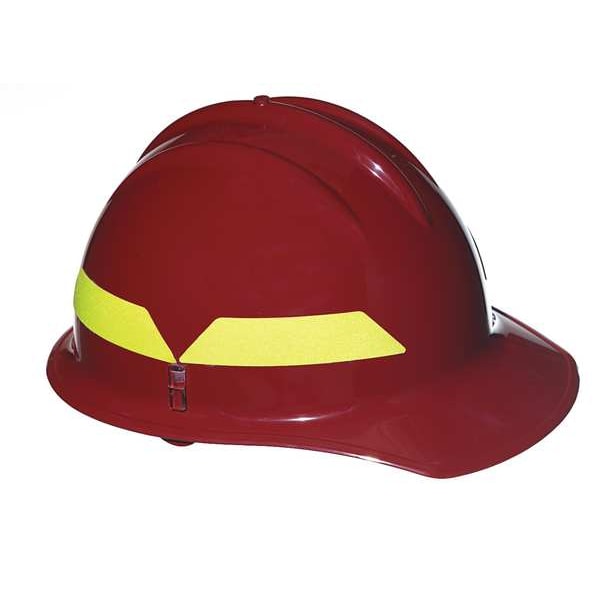Bullard Fire Helmet, Thermoplastic, 6 pt Ratchet, Red, Fits Hat Size 6-1/2 to 8 , Front Brim - FCRDR