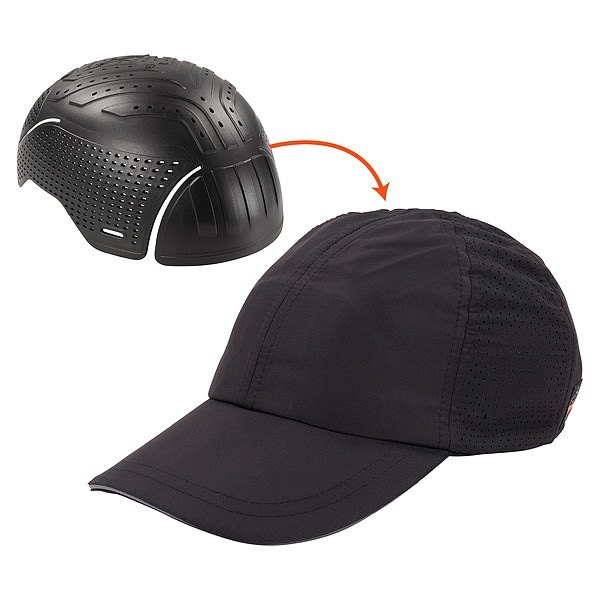 Ergodyne Bump Cap, Baseball, Polyethylene, None Suspension, Fits Hat Size 6 1/4 to 7 1/4 - 8947
