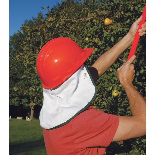 Zoro Select Neck Protector, For Use With Hard Hats White/Forest Green - CFHNE21