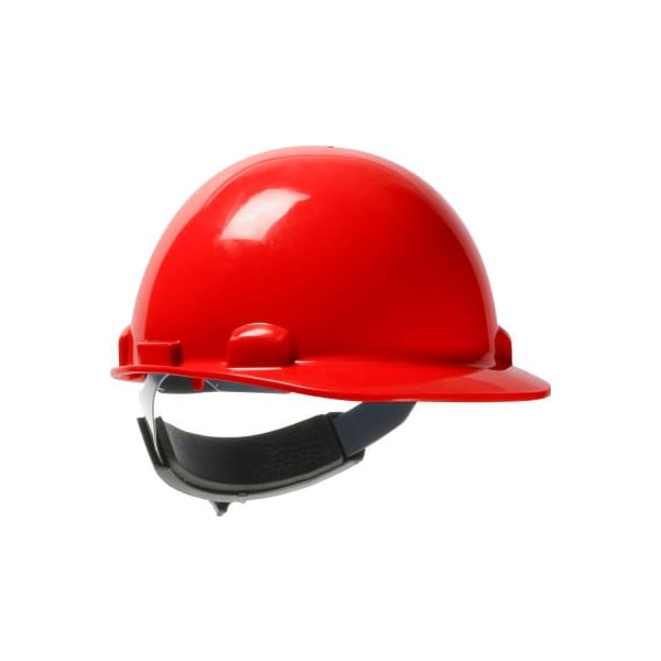 Pip Dynamic Dom Cap Style Dome Hard Hat HDPE Shell, 6-Pt Suspension, Rachet Adjustment, Red - 280-HP341SR-15