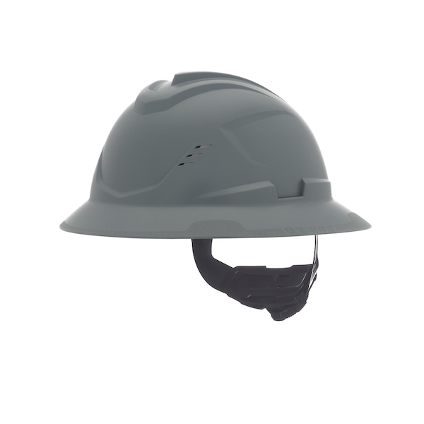 Msa Safety V-Gard C1 Full Brim, Vented, Fas-Trac III, Type 1, Class C, Gray - 10215836