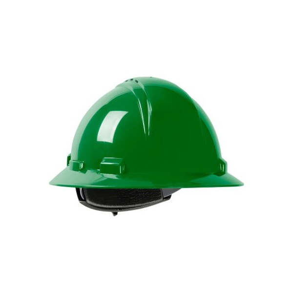 Pip Kilimanjaro Full Brim Hard Hat HDPE Shell, Vented, 4-Pt Suspension, Ratchet Adjustment, Green - 280-HP641RV-04