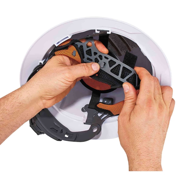 Ergodyne White Class E Hard Hat Full Brim with Ra - 8971