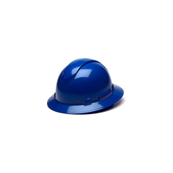 Pyramex Ridgeline Full Brim Hard Hat, Blue, Full Brim 4-Point Ratchet Suspension - HP54160