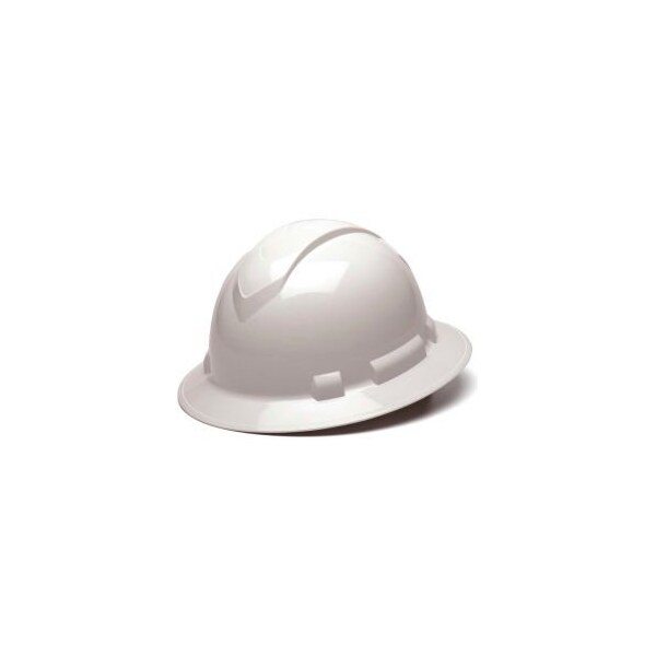 Pyramex Ridgeline Full Brim Hard Hat 6-Point Ratchet Suspension - White - HP56110