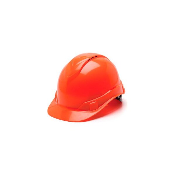Pyramex Ridgeline Vented Cap Style Hard Hat, Hi-Vis Orange, 4-Point Ratchet Suspension - HP44141V
