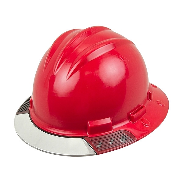 Bullard Full Brim Hard Hat, HDPE, 4 Point Ratchet, Type 1, Class E, Red - AVRDRCCS