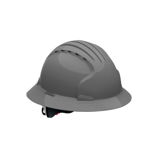 Pip Evolution Deluxe 6161 Full Brim Hard Hat HDPE Shell, 6-Pt Polyester Suspension, Ratchet Adj., Gray - 280-EV6161-40
