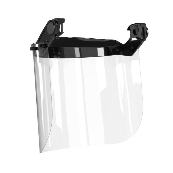 Defender Safety H2-CH Safety Helmet w/ Clear Face Shield - Type 2 Class C, ANSI Z89 and EN12492 rated, Red - H2-CH-04-FS