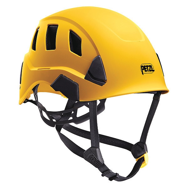 Petzl Hard Hat, STRATO ALVEO, ABS, 6 Point Ratchet, Type 1, Class C, Yellow - A020BA01