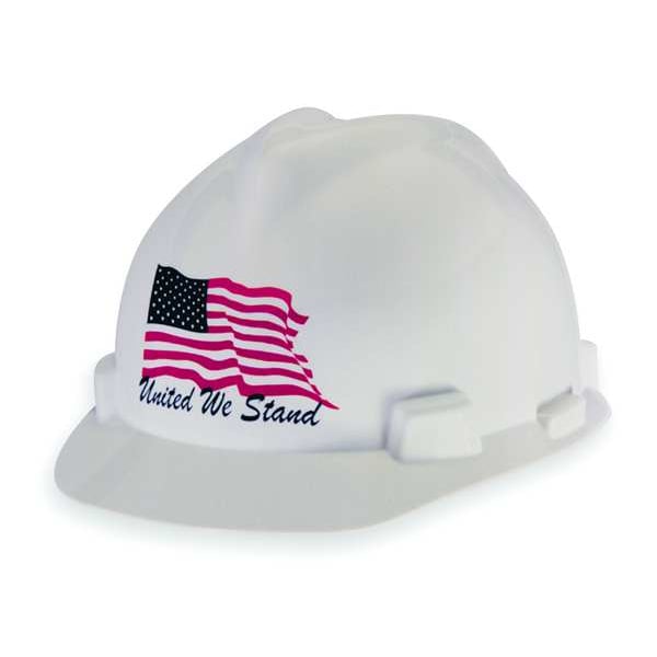 Msa Safety Hard Hat, V-Gard Freedom Series, Polyethylene, 4 Point Ratchet, Type 1, Class E, White - 10034263