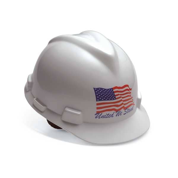 Msa Safety Hard Hat, V-Gard Freedom Series, Polyethylene, 4 Point Ratchet, Type 1, Class E, White - 10034263
