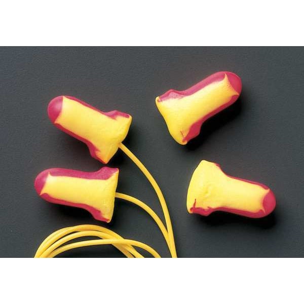 Honeywell Howard Leight Laser Lite Disposable Corded Earplugs, Foam, Contoured-T Shape, NRR 32 dB, Magenta/Yellow, 100 Pairs - LL-30