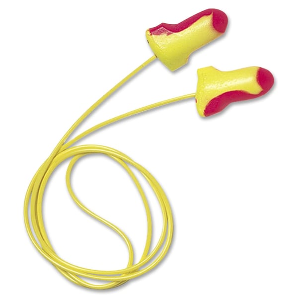 Honeywell Howard Leight Laser Lite Disposable Corded Earplugs, Foam, Contoured-T Shape, NRR 32 dB, Magenta/Yellow, 100 Pairs - LL-30
