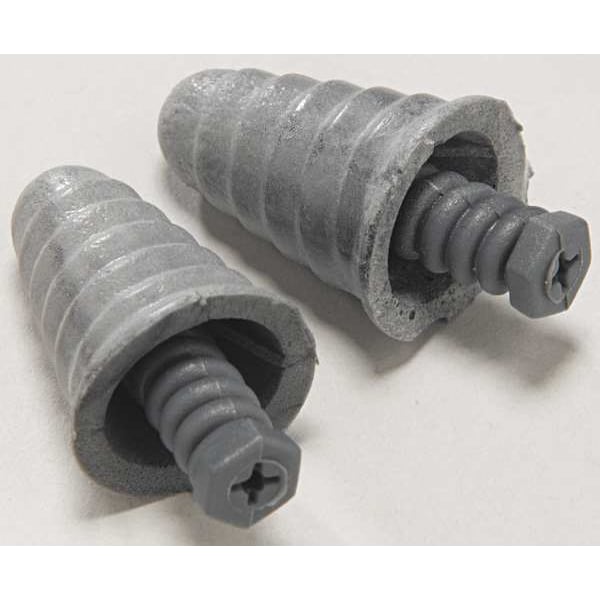3M E-A-R Skull Screws, Reusable Corded Earplugs, Cone Shape, Silver, 32 dB NRR, Med, 120 Pairs/Box - P1301