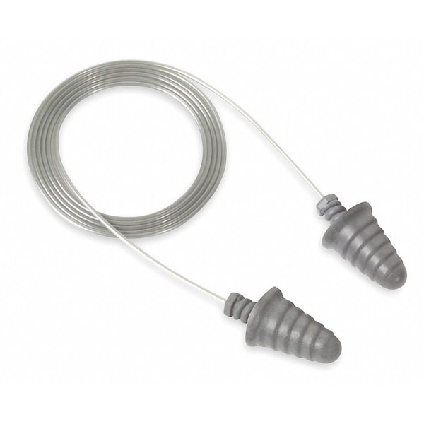 3M E-A-R Skull Screws, Reusable Corded Earplugs, Cone Shape, Silver, 32 dB NRR, Med, 120 Pairs/Box - P1301