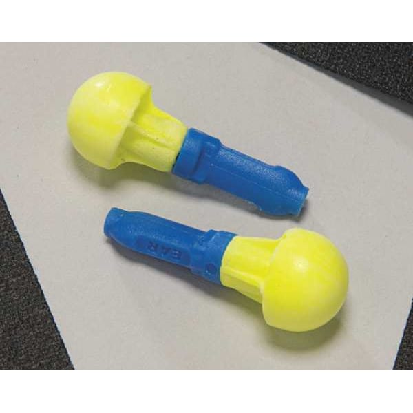 3M E-A-R Push-Ins Disposable Corded Ear Plugs, Pod Shape, 28 dB, Blue/Yellow, 100 Pairs - 318-1001