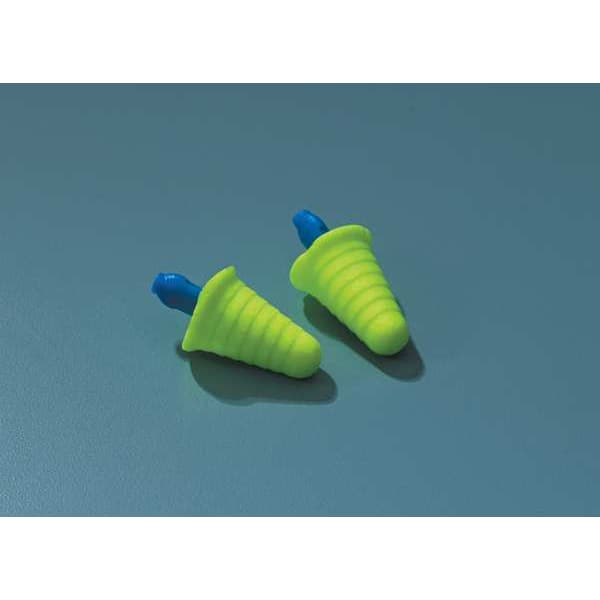 3M E-A-R Push-Ins Disposable Corded Ear Plugs, Pod Shape, 28 dB, Blue/Yellow, 100 Pairs - 318-1001