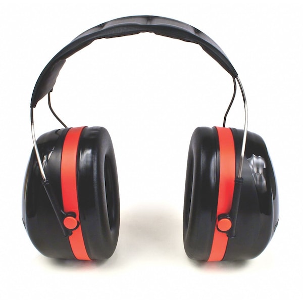 3M Peltor Peltor Optime 105 Over-the-Head Ear Muffs, H10A, Passive Protection, NRR 30 dB, Black/Red - H10A