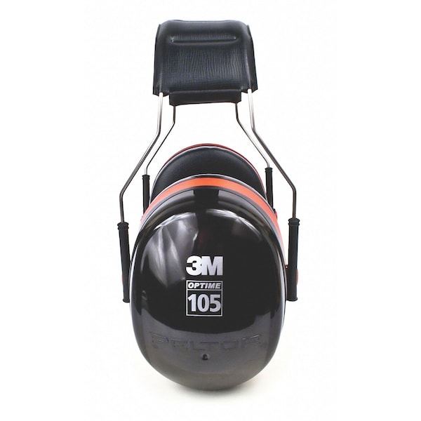 3M Peltor Peltor Optime 105 Over-the-Head Ear Muffs, H10A, Passive Protection, NRR 30 dB, Black/Red - H10A
