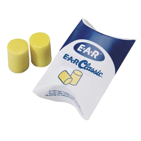 3M E-A-R E-A-R Classic Disposable Foam Ear Plugs, Cylinder Shape, 29 dB, Yellow, 30 PK - 310-1060