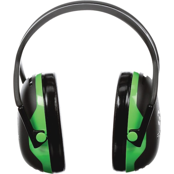 3M Peltor Over-the-Head Ear Muffs, 22 dB, Peltor X1, Black/Green - X1A
