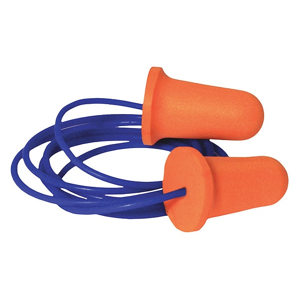 Condor Disposable Foam Ear Plugs, Bell Shape, 33 dB, Orange, 100 PK - 55KN51