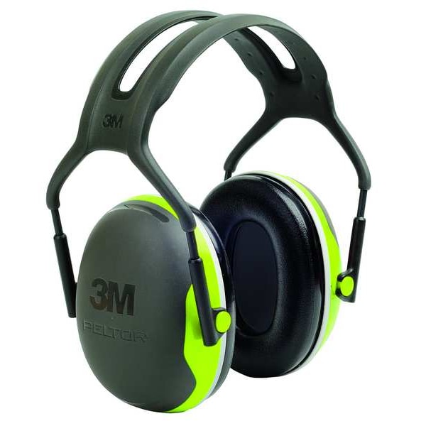3M Peltor Peltor X4 Over-the-Head Earmuffs, Dielectric, Passive, NRR 27 dB, Foam, Black/Chartreuse - X4A