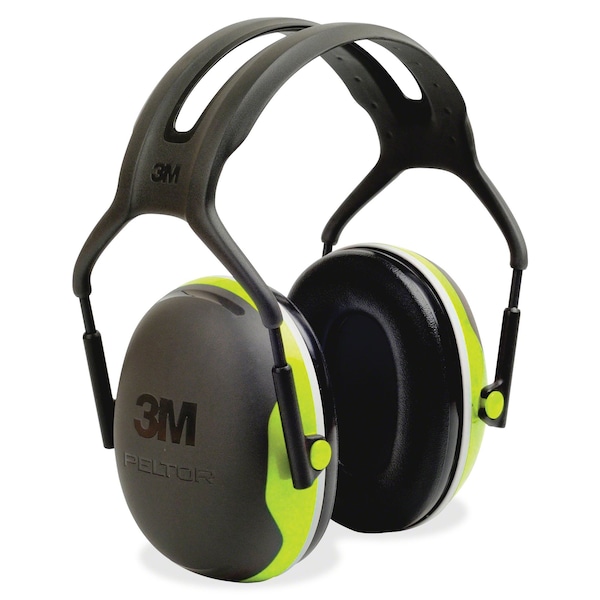 3M Peltor Peltor X4 Over-the-Head Earmuffs, Dielectric, Passive, NRR 27 dB, Foam, Black/Chartreuse - X4A