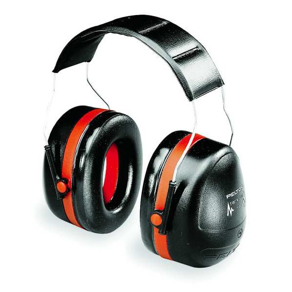 3M Peltor Behind-the-Neck Ear Muffs, 29 dB, Peltor Optime 105, Black/Red - H10B