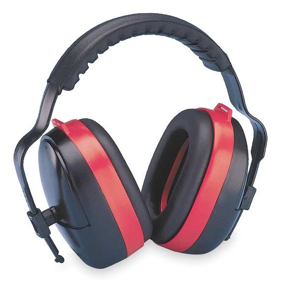 Delta Plus MaxiMuff Multi-Position Ear Muffs, Foldable, Dielectric, Passive Protection, NRR 28 dB, Black/Red - HB-35