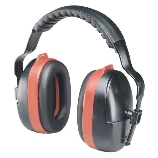 Delta Plus MaxiMuff Multi-Position Ear Muffs, Foldable, Dielectric, Passive Protection, NRR 28 dB, Black/Red - HB-35
