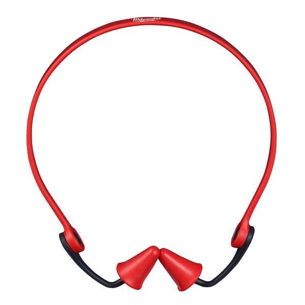 Milwaukee Tool Reusable Foam Banded Ear Plugs, Bullet Shape, 25 dB, Red - 48-73-3201