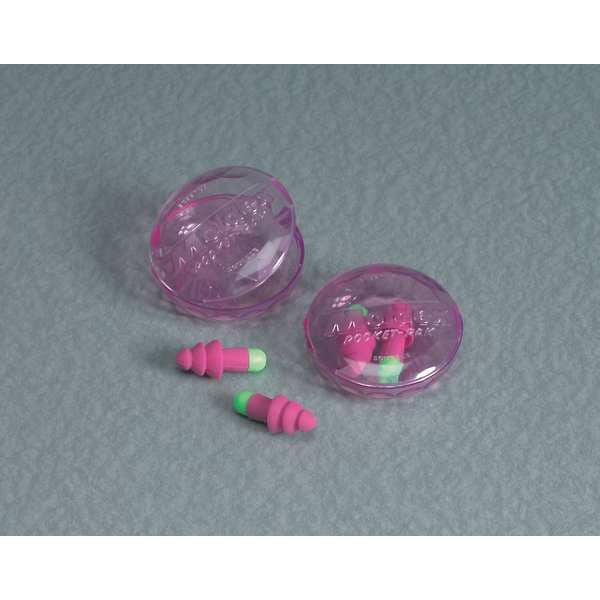 Moldex Rockets Reusable Corded Ear Plugs, Flanged Shape, NRR 27 dB, Carrying Case, Purple, M, 50 Pairs - 6405