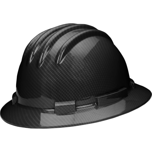 Ironwear High Density Polyethylene Full Brim Hard Hat Gloss Black Graphite - 3970-BL-CFSP