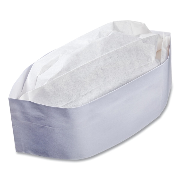 Amercareroyal Classy Cap, Crepe Paper, White, Adjustable, One Size, PK1000 - RPP RCC2W